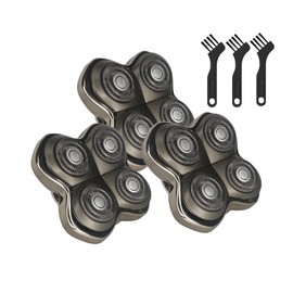 Ruixin Pro 4Head Replacement Blade fit for SKull PitBulls Gold PRO, Silver PRO, Platinum PRO, Butterfly Kiss PRO Head Shavers, German Stainless Blades, Floating 4 Heads for a Fast(3Pack)