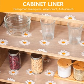 Shelf Liner for Kitchen Cabinets Non-Adhesive Drawer & Cabinet Liner Washable Oil-Proof Easy to Cut for Cupboard Shelves Storage Dresse Desks (11.8 x 360 Inch)