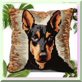 Innovivo Doberman Dreams Latch Hook Pillow Kit: Beginner-frien