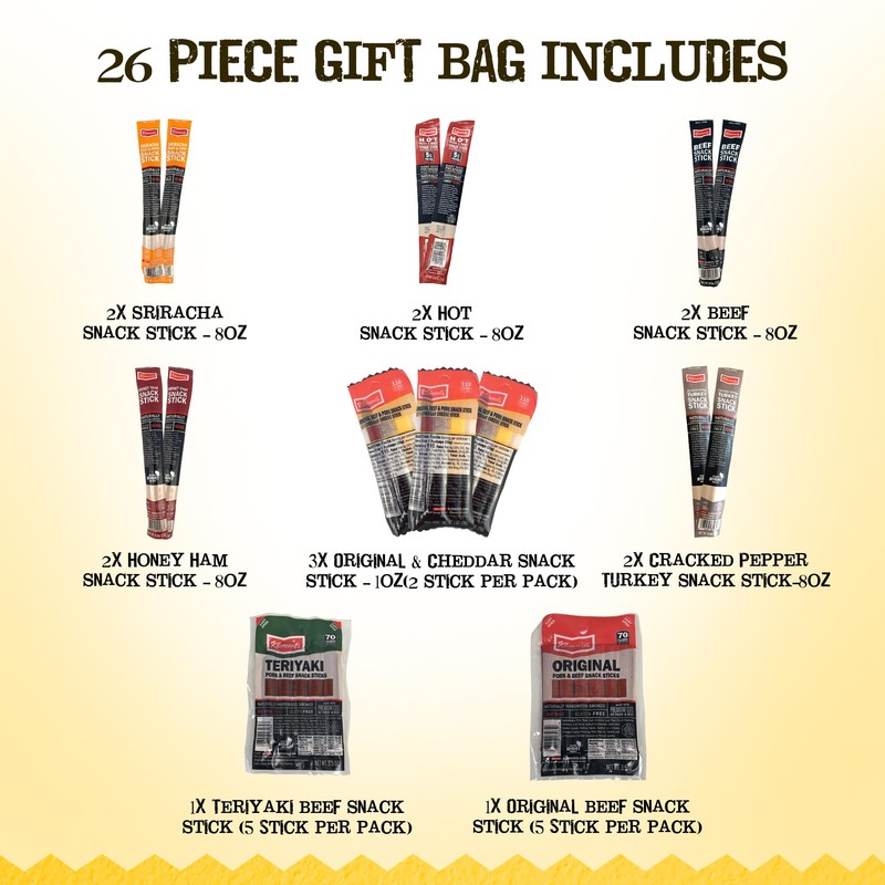 Jerky.com 26pc Meat Sticks Variety Pack | Healthy Snack for