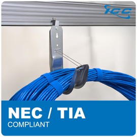 ICC Beam Clamp J Hook 4” with Retainer Clip - Galvanized Steel Cable Management Hooks for Hanging Cable to Beams - Rust-Resistant, EIA and TIA Compliant - 4 Inch 25 Pack