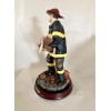 Herco Firefighter Figurine Fireman Rescuing Little Girl Child 10.5" Vintage