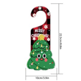 Diamond Painting Christmas Door Sign Pendant Kits for Door Decoration, Christmas 5D Special Shaped Drill Crystal Diamond Art Hanging Door by Number Kits Hanging Home Decor Gift