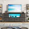 Lulive TV Stand for Bedroom, LED Rustic Brown Dresser for