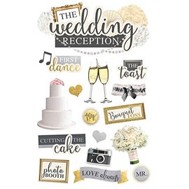 Paper House Productions Wedding Reception 3D Dimensional Scrapbook Stickers, STDM-0089