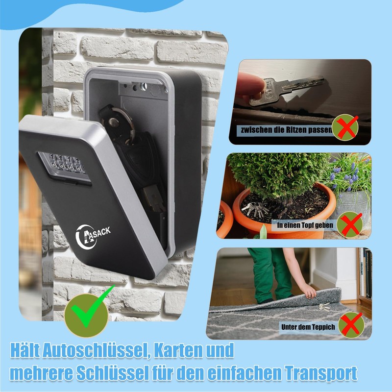 shuokang Outdoor Key Safe with Digital Combination (Weatherproof) Aluminium Alloy