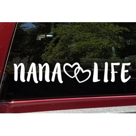 Minglewood Trading Nana Life Vinyl Sticker - Grandma Grandmother Love - Die Cut Decal - Each 5.5w x 1h inches - Sky Blue