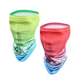 FOSDICK 2 PCS Multifunctional Headwear, Windproof Neck Gaiter, Motorcycle Neck Tube Washable, Face Coverings Bandana, Face Masks Snoods for Men and Women Cycling Sports Running Hiking Outing