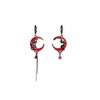 Gothic Red Moon Rose Earrings for Women Vintage Asymmetric Rose