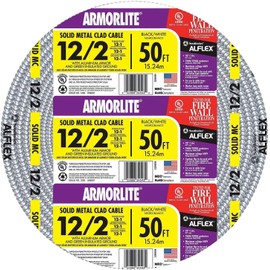 Southwire 68580052 50-Foot 12-Gauge 2-Conductor Type MC Cable, Aluminum