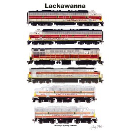 Lackawanna Diesel Locomotives 11"x17" Poster by Andy Fletcher signed