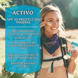 Badger - Active Clear Zinc crema de protección solar Unscented 30 SPF - 2.9 oz.