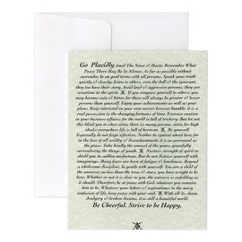 CafePress DESIDERATA Poem Notecards (Set Of 10) 4.25" x 5.5" Notecards 10 Pack