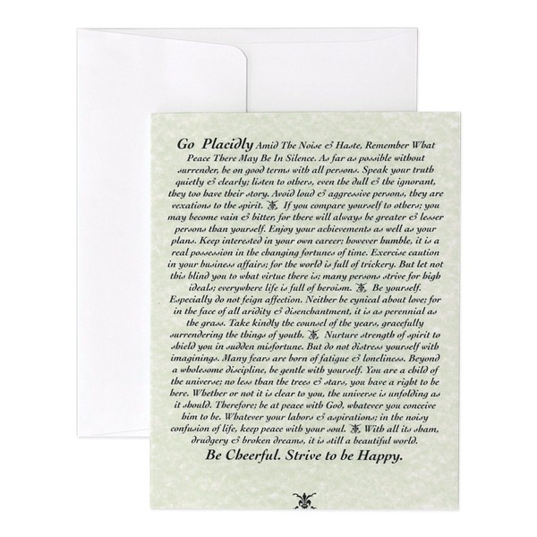 CafePress DESIDERATA Poem Notecards (Set Of 10) 4.25" x 5.5"