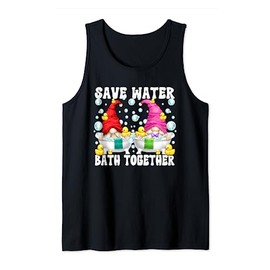 Cute Bubbles Gnome For Women Men Bath Lover Funny Save Water Tank Top