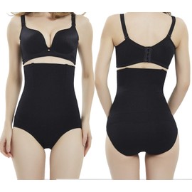 Bestele Tummy Control Knickers,Women's High Waist Thong Tummy Firm Control Panties,Extra Firm Control Shapewear Pants Seamless Control Shaping Cincher Briefs for Women Ladies (1*Black+1*Nude, XL)