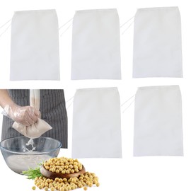 Okaywork Pack of 5 Filter Bags, Nut Bags, Nylon Strainer Bag, Straining Cloth, Washable and Reusable Filter Cloth, Cheesecloth, Nut Milk Bag, Almond Milk Cloth, Filter Bag, Filter Cloth Juice