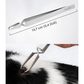 Purovi® Tick Tweezers made of High-Quality Stainless Steel, Summer without Ticks, Tick Remover Test Winner