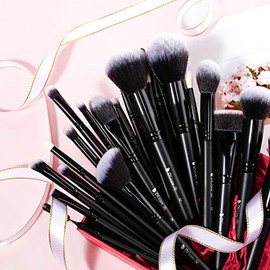 DUcare Juego de brochas de maquillaje profesional, 27 piezas, juego de brochas de maquillaje sintéticas de primera calidad, base Kabuki, mezcla de pol