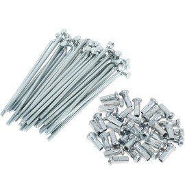 RATCHROLL 1 Set Universal Bicycle Spokes 12G 83mm Length Bike Wheel Spokes Nipple Silver Tone Carbon Steel Galvanized