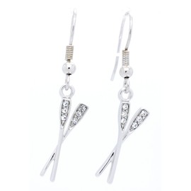 Violet Victoria & Fan Star Crew Earrings - Rowing Earrings - Oar Earrings Dangle Style - Many Colors! - Clear
