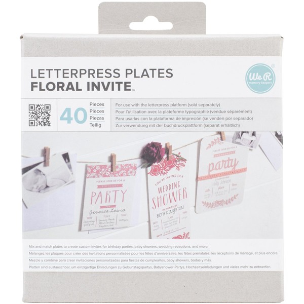 We R Memory Keepers LLPP-3750 Lifestyle Letterpress Plates, Floral Invite