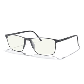 anteojos de bloqueo de luz azul de Merry's, anteojos de lectura con lente protectora de resina óptica, marco de metal, patrón de bisagra de resorte, regalo para hombres y mujeres, Gris-52mm, 0.25x