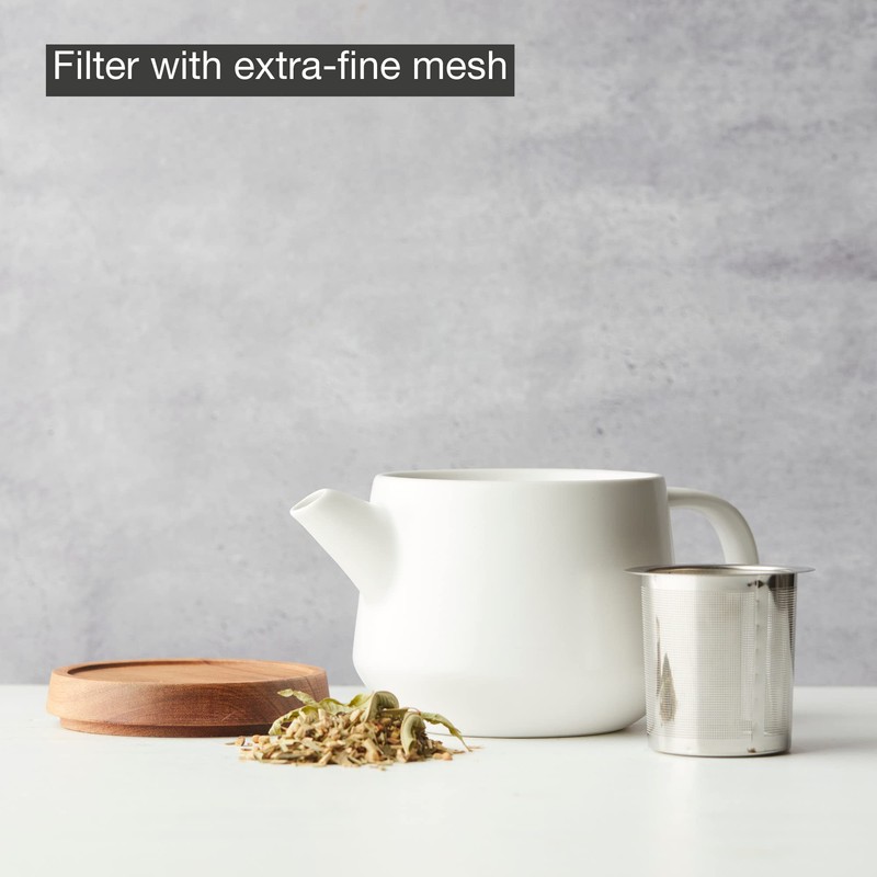 Point-Virgule Teapot with Strainer Insert Stainless Steel for Pure Aroma,