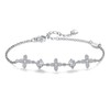 Z.Angie Women's Four Leaf Clover Bracelet, Sterling Silver, Good Luck,