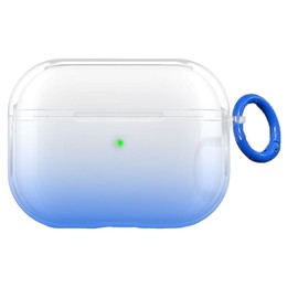 ASJDY Funda para AirPods Pro 3 generación 2025 Case Uso Rudo, Antivibración, Anti-Amarillamiento Carcasa, Color gradiente Transparente (Negro)