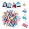 Pack of 125 Colourful Foldback Clips, Metal Paper Clips, Binder