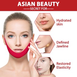5 Pieces Double Chin Lifting Mask,Chin Lift Mask, Easy to Use Ear-Hanging Design, Shaping and Tightening Jawline, Moisturizing and Lifting, Beauty Tool Suitable for Face and Neck