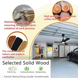 Gaizw 42" Silent Moisture-Proof Ceiling Fans with Lights Wood, Remote Control, Reversible, Dimmable, Black Ceiling Fan, Suitable for Bedroom, Dining Room, Garager, Indoo/Outdoor Use