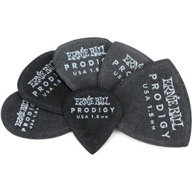 Ernie Ball Prodigy - Púas para guitarra, multipaquete, 1,5 mm, 6 unidades, color negro