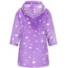 ECGK Soft Hooded Rainbow Bathrobe Sleepwear for Girls Purple Star