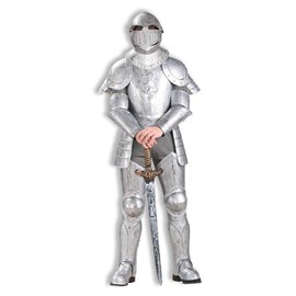 Forum Knight In Shining Armor Complete Costume, Silver, One Size