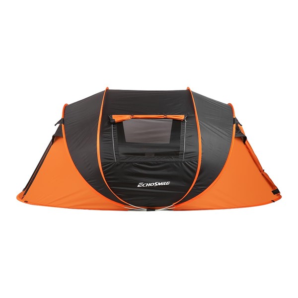 5-8 Person Family Camping Tent, Black + Cream Instant Pop