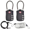 TSA Luggage Locks Pack, Digit Combination Padlockss and Steel Cable