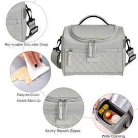 FAVORTALK Cool Bag Wide Open Lunch Bag for Men Women Insulated Lunch Box Holder with Handle for Picnics Work School Large Capacity Cooler Bags with Adjustable Strap - WCB42106