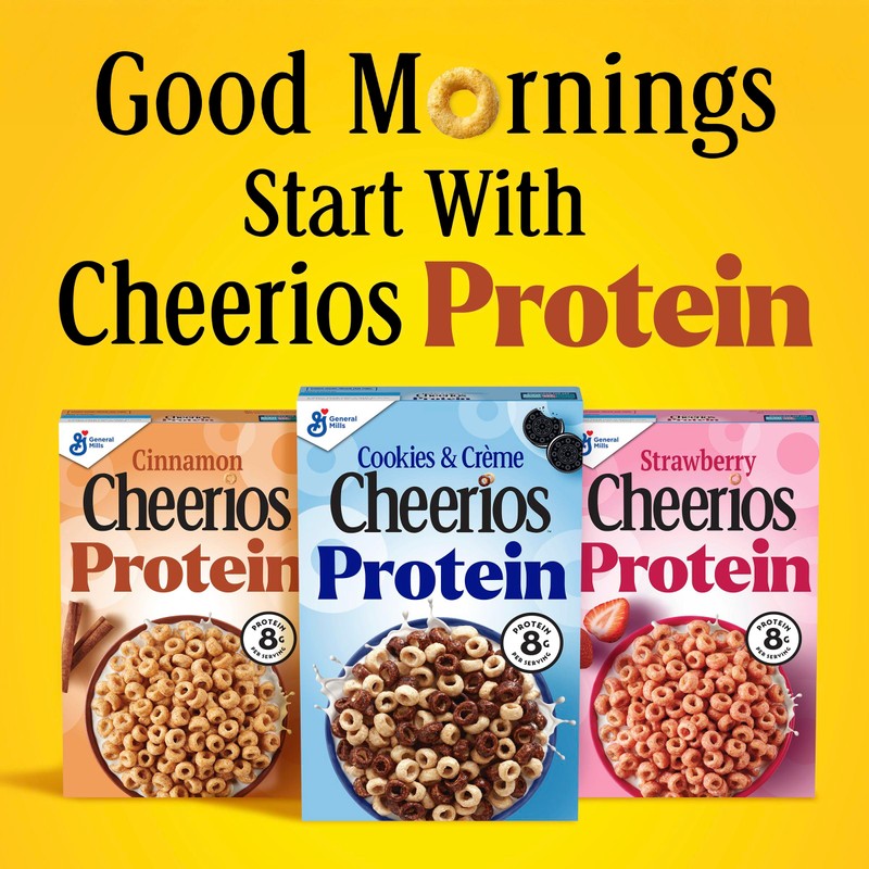 Cheerios Protein Cereal, Strawberry, 8g Protein, Family Size, 15 oz