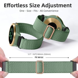 GEAK Stretchy Nylon Strap Compatible with Garmin Venu Sq/Venu Sq 2/Venu 2 Plus Watch Band, 20mm Loop Elastic Fabric Straps Compatible for Garmin Vivoactive 5 / Vivoactive 3 /Vivoactive 6 Women Men