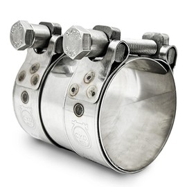 CHUNYUNGDA TT Extra Wide Heavy Duty Hose Clamps,Stainless Steel 2.75 inch Exhaust Clamp, Sleeve Coupler Butt Joint Band Clamp for Muffler Pipe 68-73 mm (2.68-2.87 inch,1 pack)