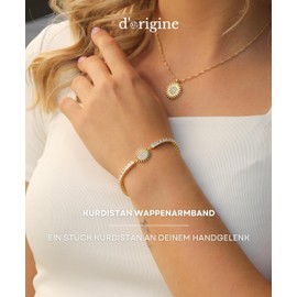 d'origine Kurdistan Sun Bracelet, Kurdistan Sun with 21 Rays Bracelet, Kurdistan Flag Chain, Kurdish Jewellery for Women, Brass