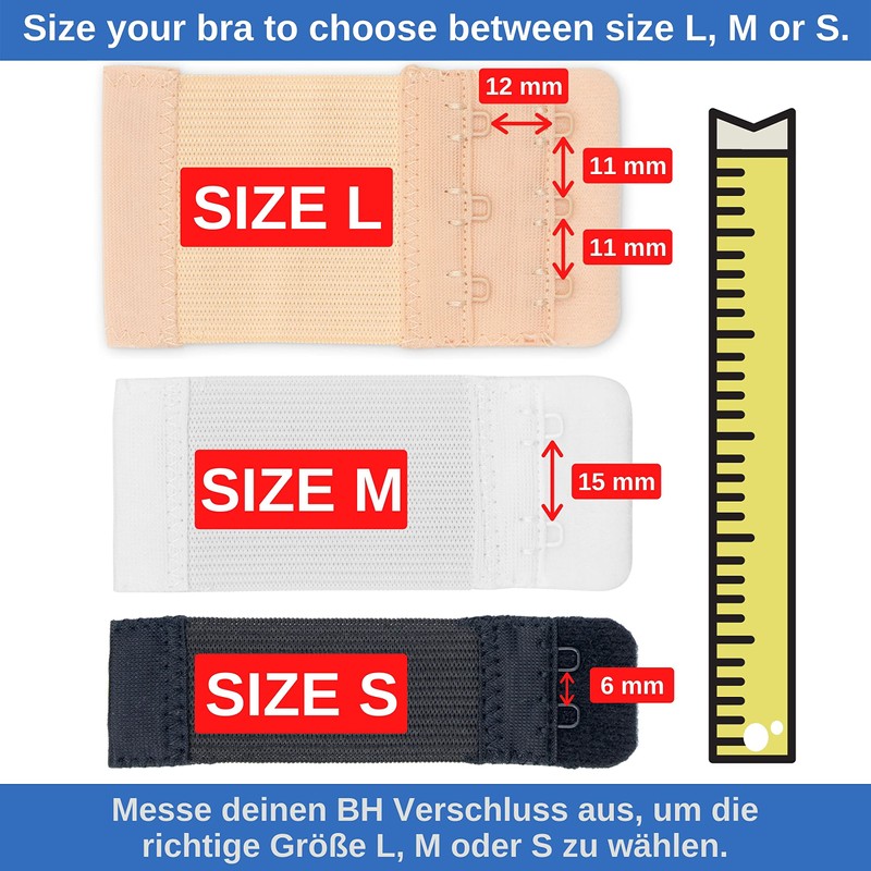 Comfortable Bra Extension, Selection of Black, White or Beige with