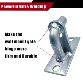 4 Pack Wall Mount Gate Hinges, Heavy Duty Farm Gate Hinges, Chain Link Fence Gate Hinges Fence Post Chain Link Gate Hinge with 5/8 Hinge Pin (Screws Not Included)