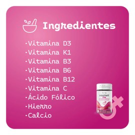 Sluu  Multivitamnico Mujer  Gomitas  cido Flico, Hierro, Calcio, Vitamina B12, B3, B6, D3, K Y Vitamina C  Suplemento Mujer  Vitaminas  Alivio...     