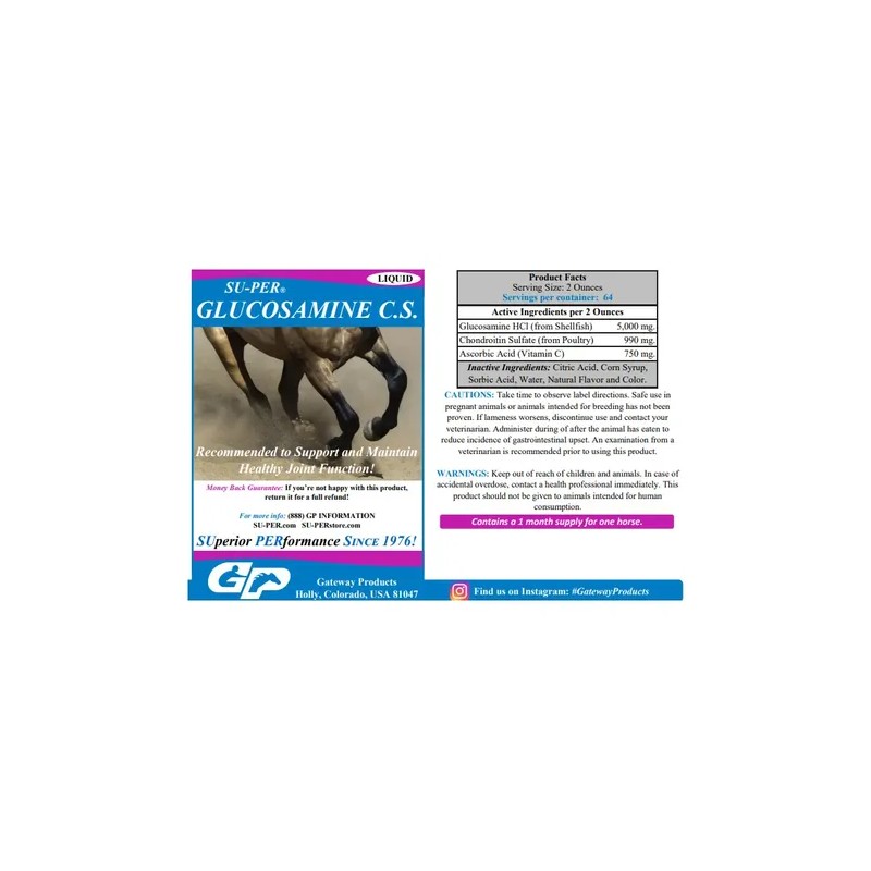 Glucosamina C.S. Líquida para Caballos de Gateway Products, 946 mL