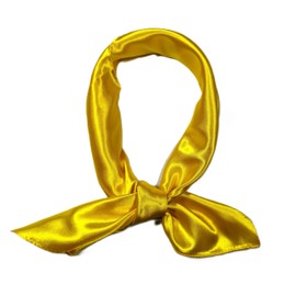 Shanlin Paisley Pattern Silk Feel Satin Square Scarf Bandanas (23.5"X23.5") (Solid-Yellow)