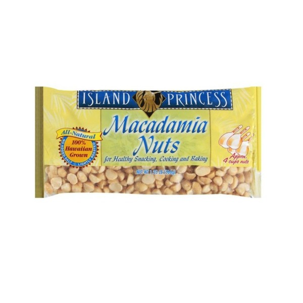 Island Princess Unsalted Dry Roasted Macadamia Nuts 1.25 lb (566g) bag