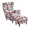 Highdi 2-Piece Wing Chair Cover with Ottoman Protective Cover, Armchair